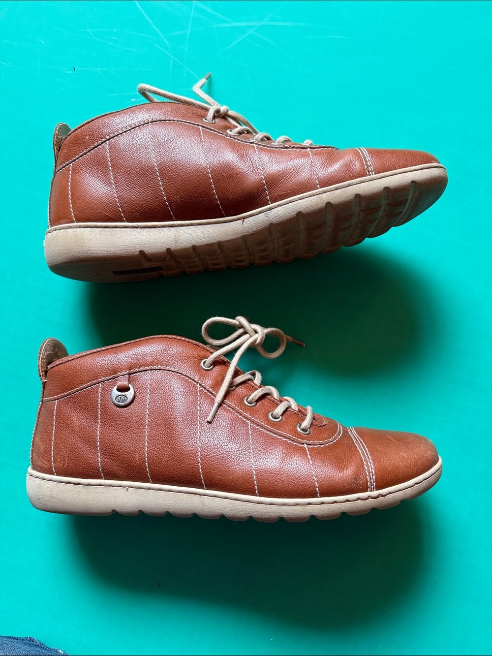 Josef Seibel Women's Brown Leather Lace-Up Booties high top sneakers 42 or 10 - Picture 7 of 7